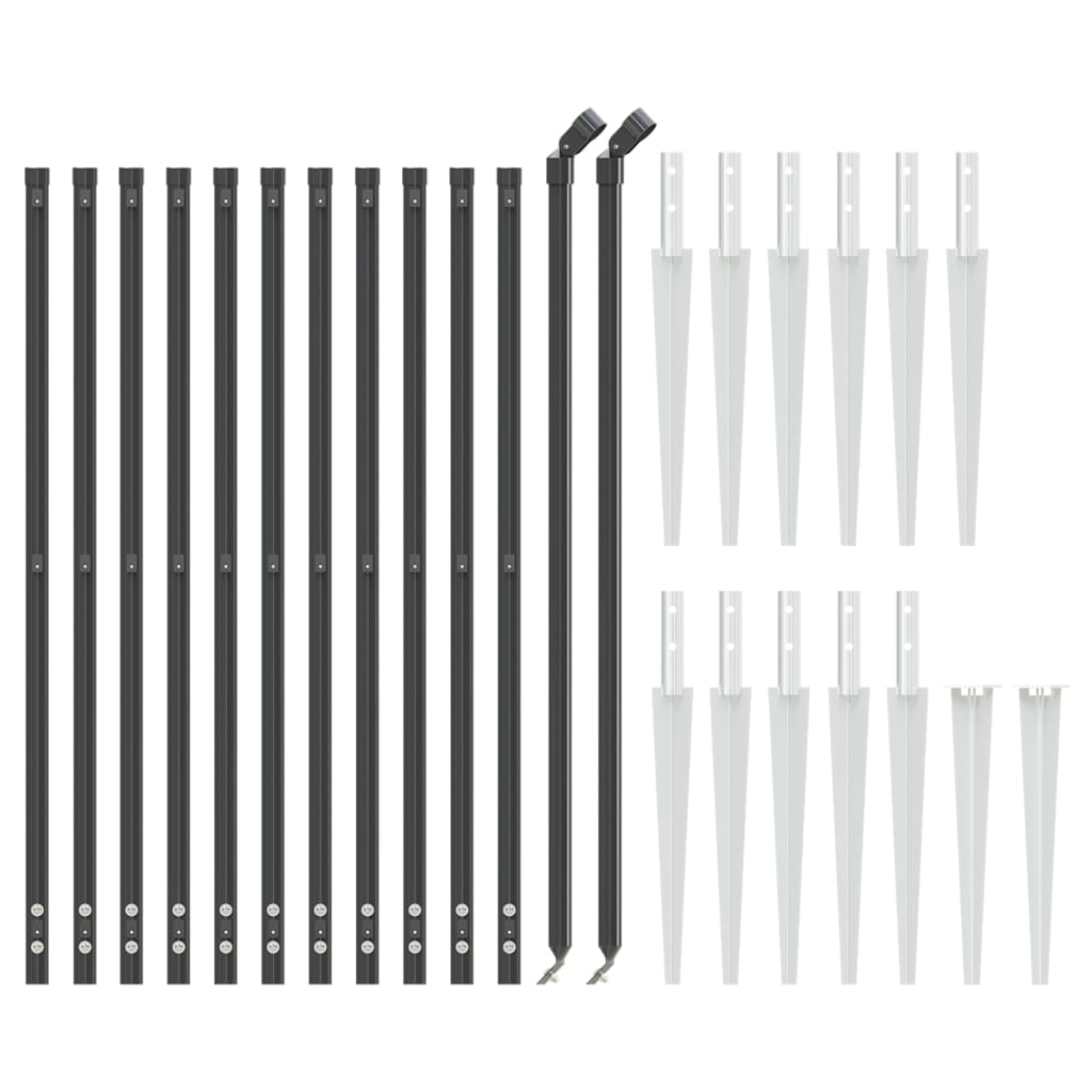 Vidaxl Mesh -staket med markförankringar 0,8x25 M Anthracite -färgad