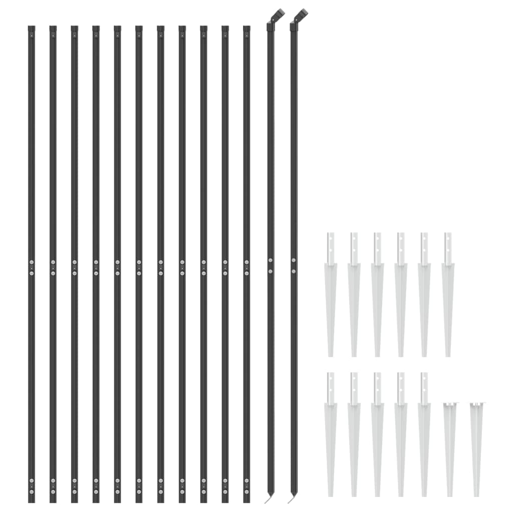 VidaXL mesh fence with ground anchors 2.2x25 m anthracite -colored