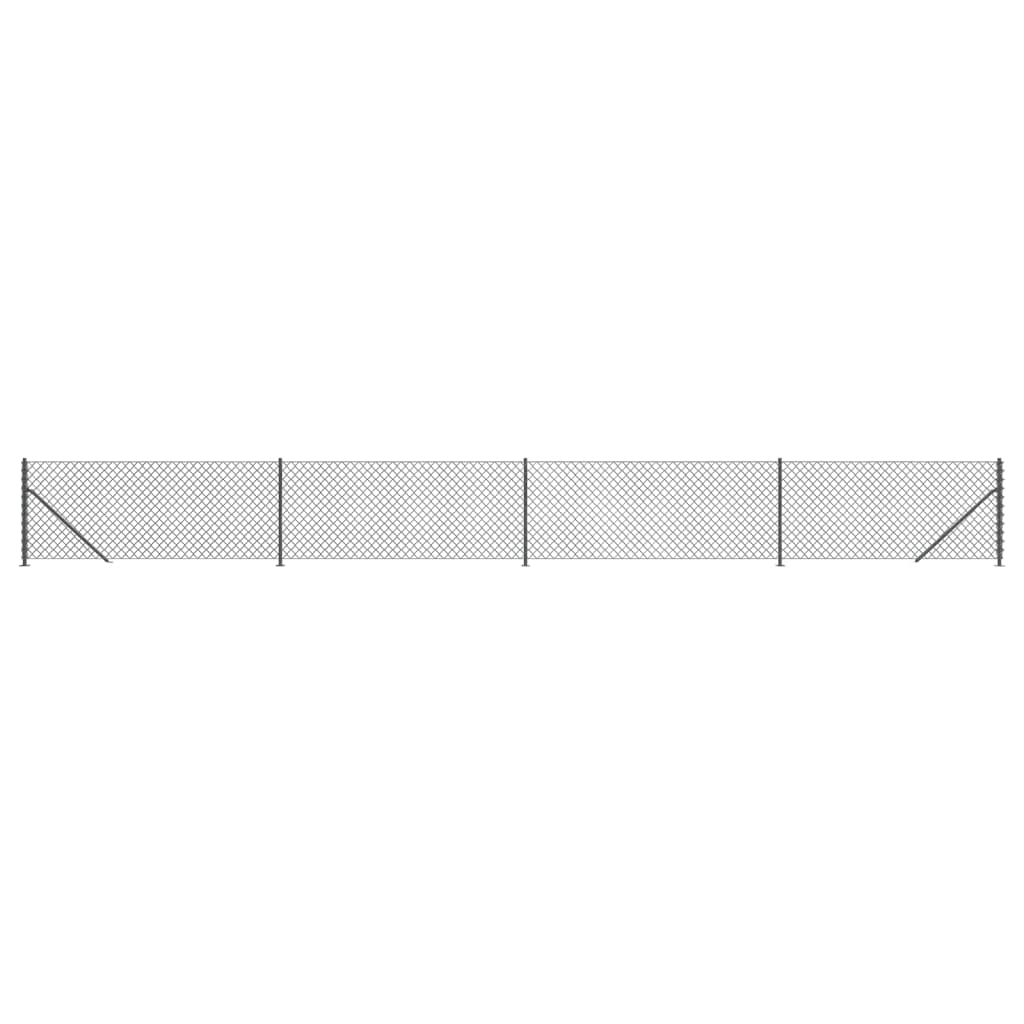 Vidaxl mesh fence with flange 0.8x10 m anthracite -colored