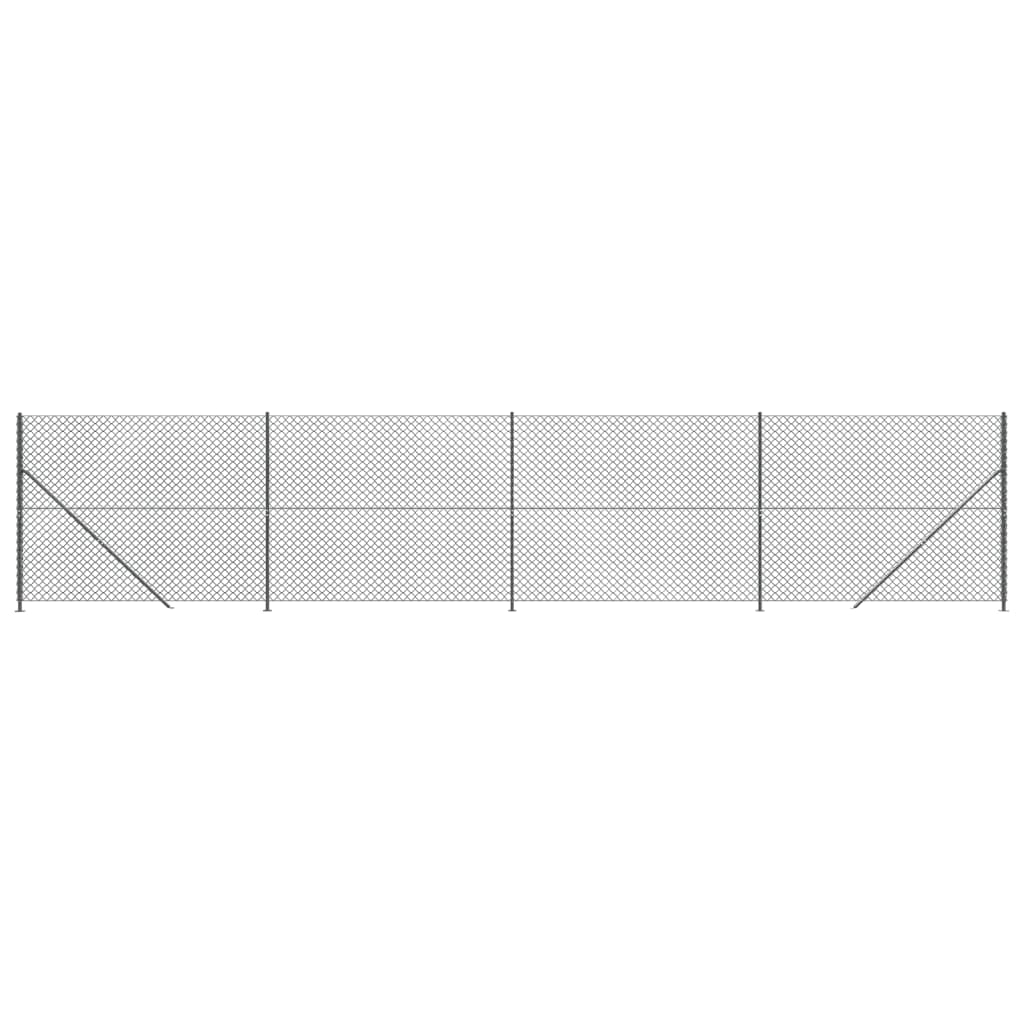 Vidaxl Mesh -staket med fläns 1,4x10 M Anthracite -färgad