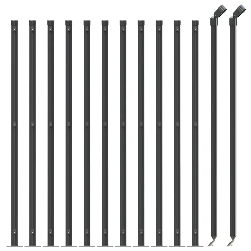 Vidaxl mesh staket med fläns 0,8x25 m antracit -färgad