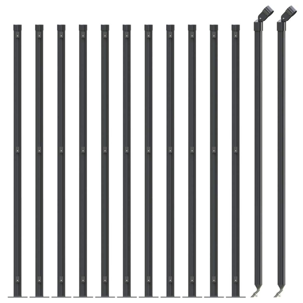 Vidaxl mesh fence with flange 1.1x25 m anthracite -colored