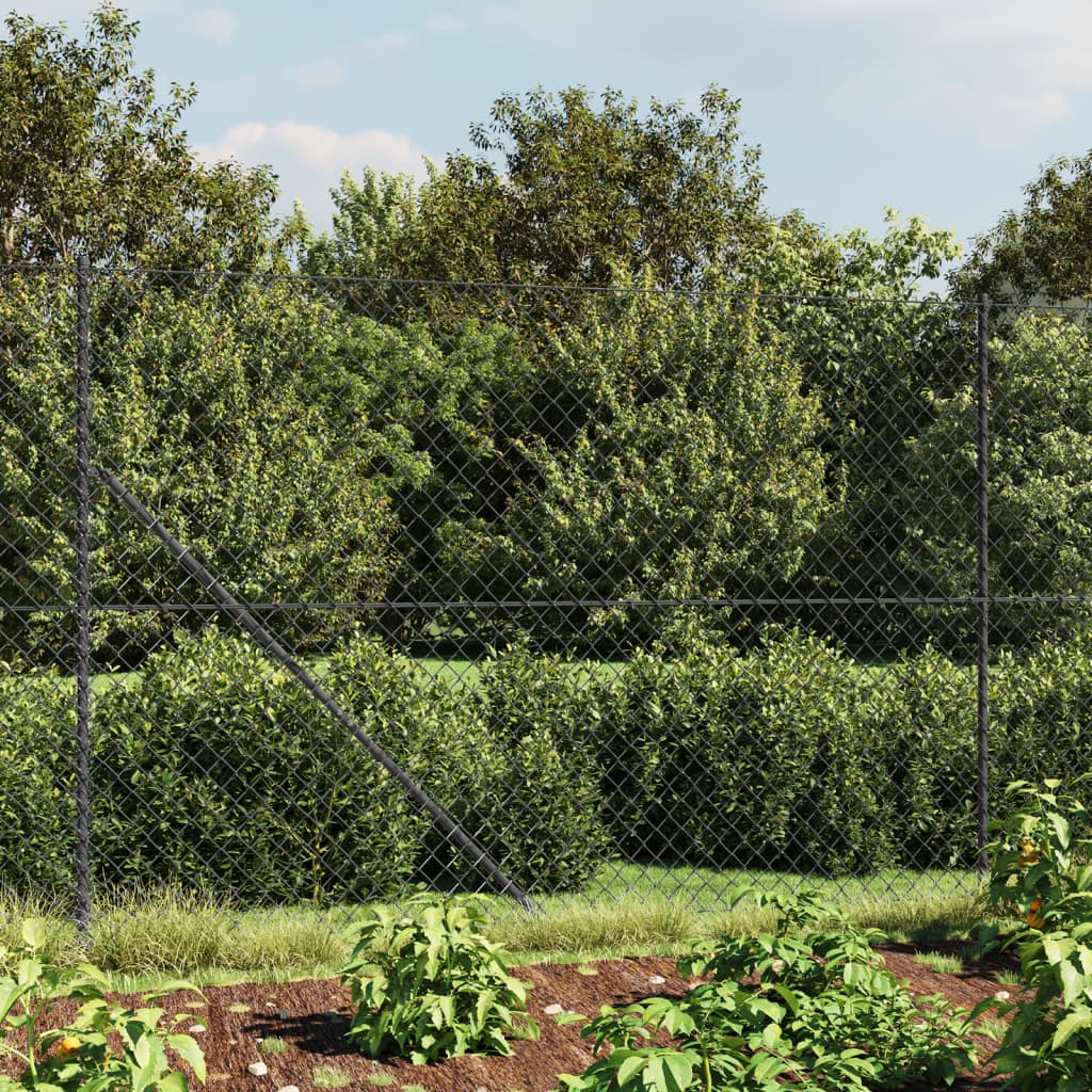 Vidaxl mesh fence with flange 1.8x25 m anthracite -colored