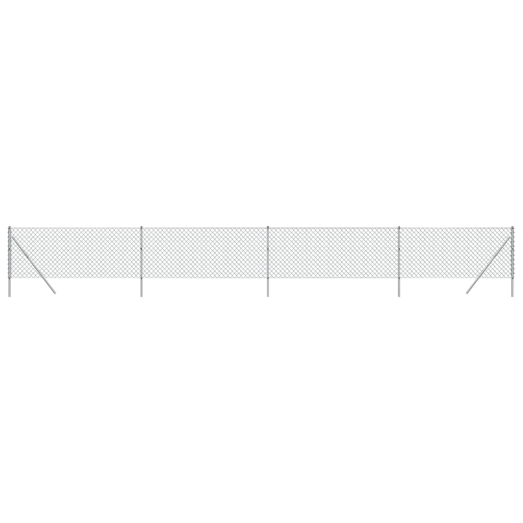 Vidaxl mesh fence 0.8x10 m silver colored