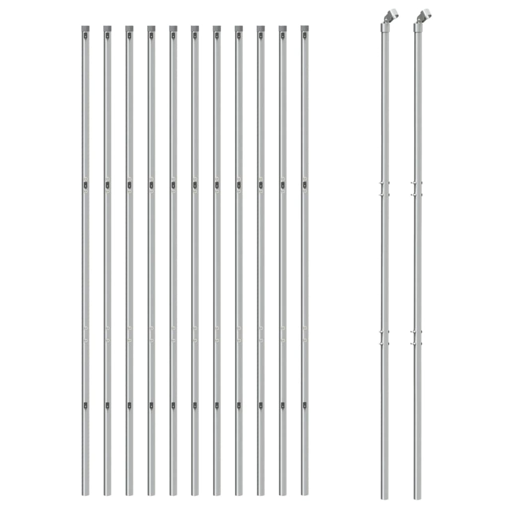 Vidaxl mesh fence 1.8x25 m silver colored