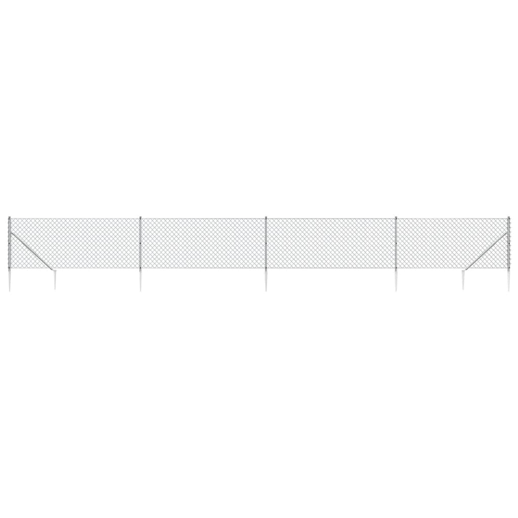 Vidaxl Mesh -staket med markförankringar 1x10 m silverfärgade