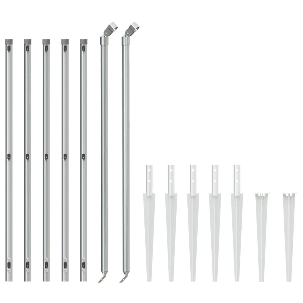 Vidaxl Mesh -staket med markförankringar 1x10 m silverfärgade