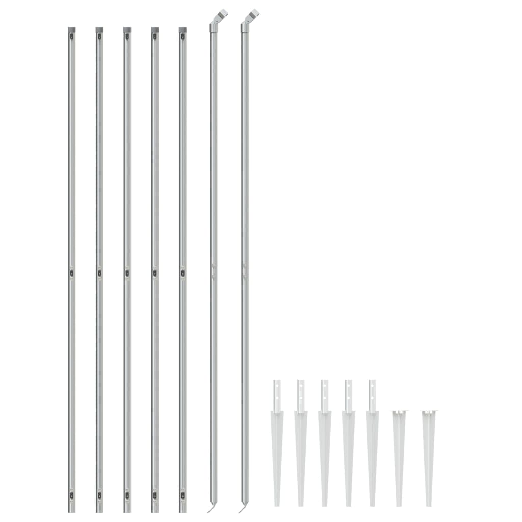 Vidaxl Mesh -staket med markförankringar 1,4x10 m silverfärgade