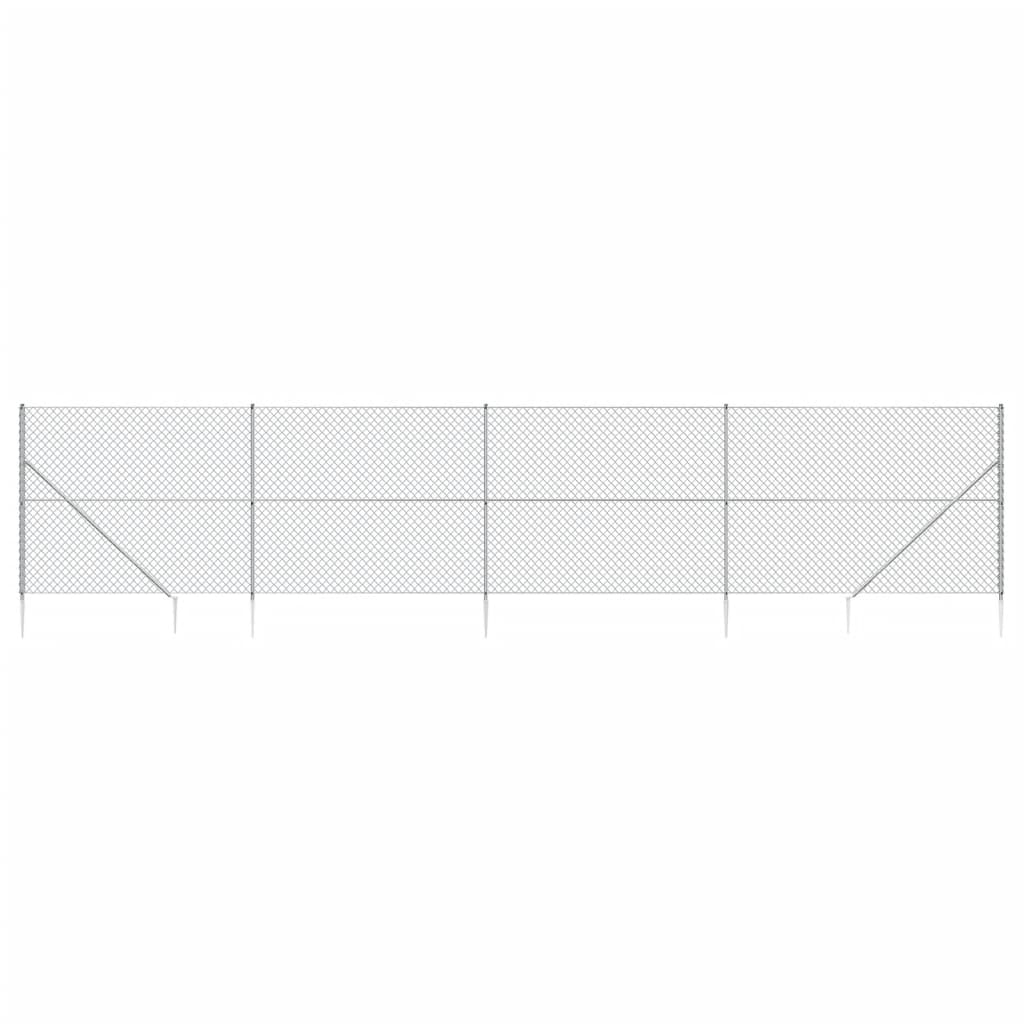 Vidaxl Mesh -staket med markförankringar 1,6x10 m silverfärgade