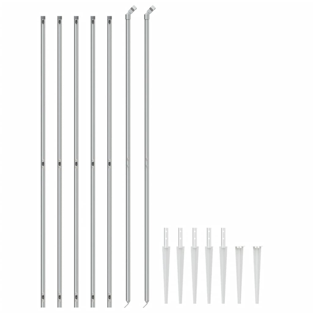 Vidaxl Mesh -staket med markförankringar 1,6x10 m silverfärgade