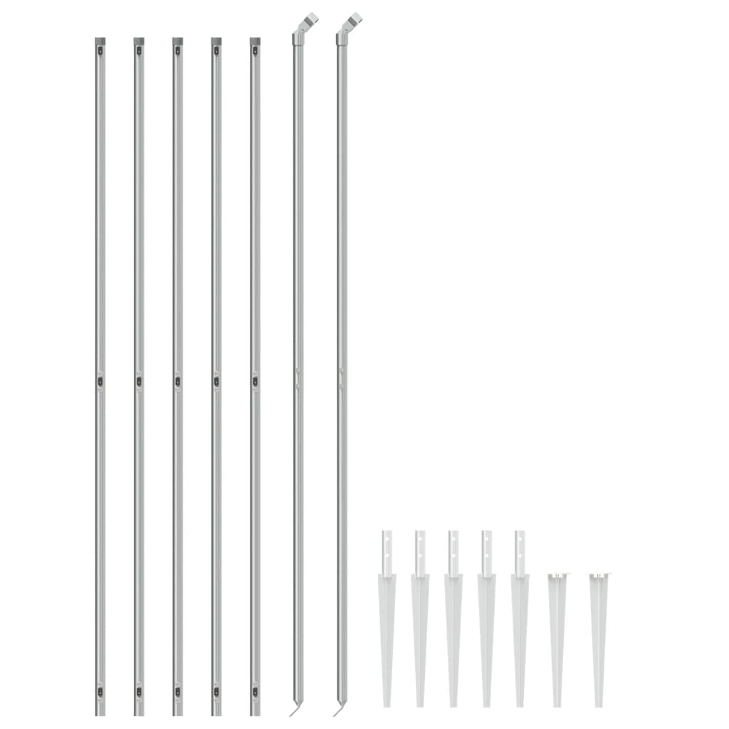 Vidaxl Mesh -staket med markförankringar 1,8x10 m silverfärgade