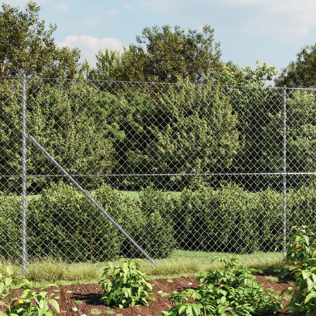 Vidaxl Mesh -staket med markförankringar 1,8x10 m silverfärgade
