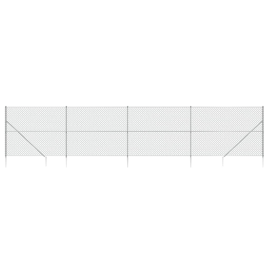 Vidaxl Mesh Fence z kotwicami uziemienia 2x10 m srebrny