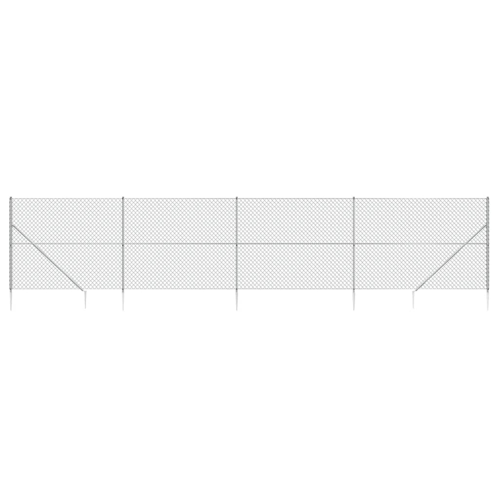 Vidaxl Mesh -staket med markförankringar 2,2x10 m silverfärgade