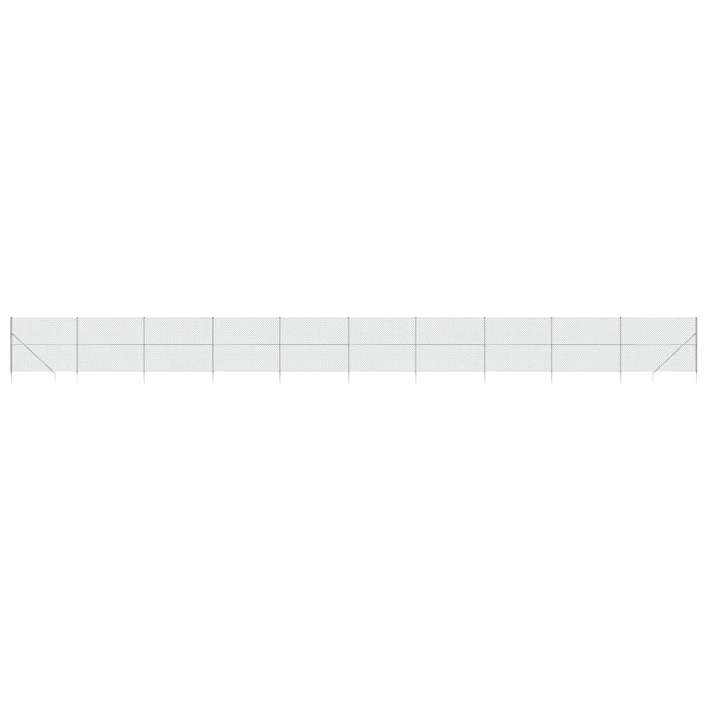 Vidaxl Mesh Fence z kotwicami uziemionymi 1,6x25 m srebrnymi