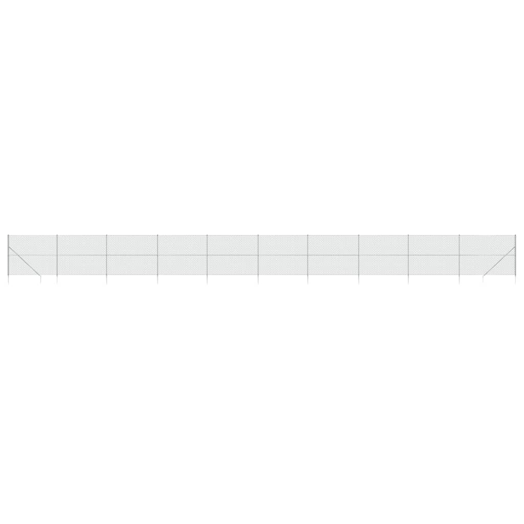 Vidaxl Mesh Fence z kotwicami uziemienia 1,8x25 m srebrnym