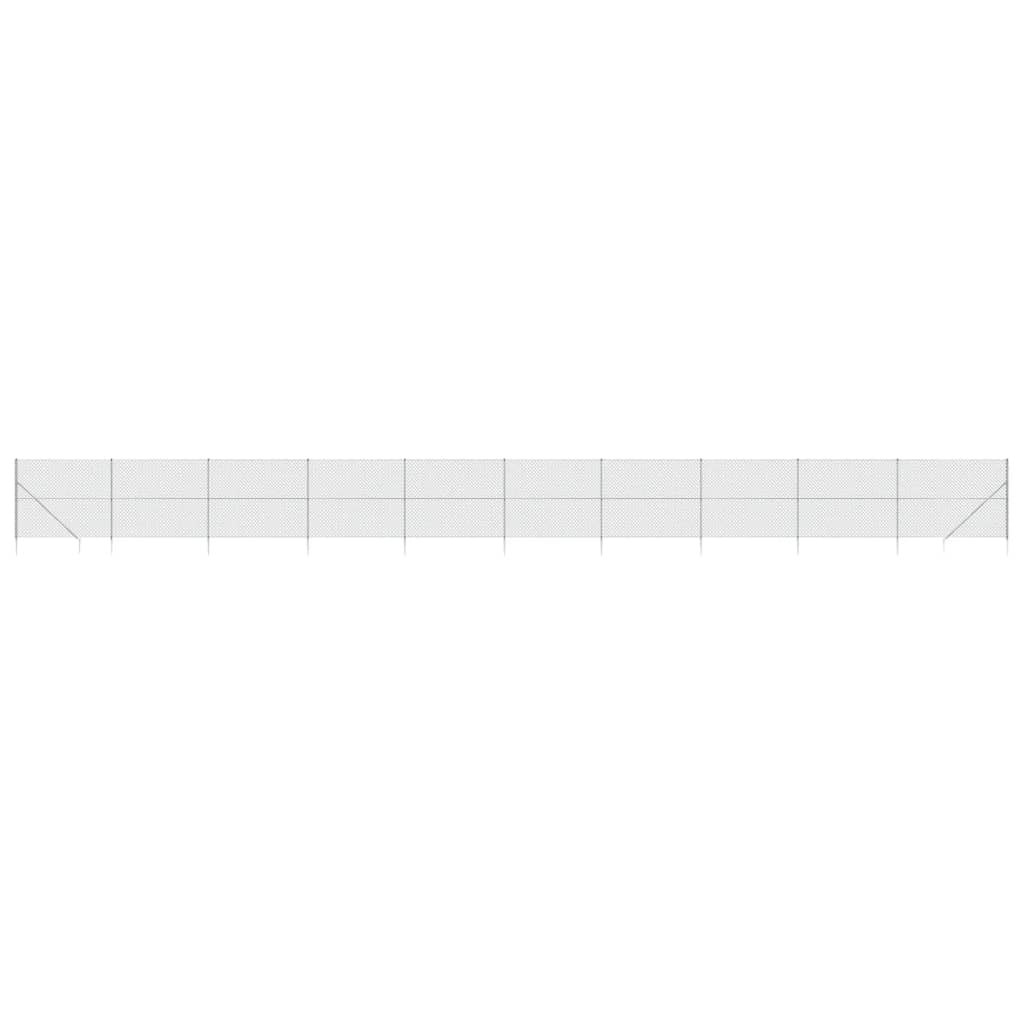 Vidaxl Mesh Fence z kotwicami uziemionymi 2,2x25 m srebrnymi