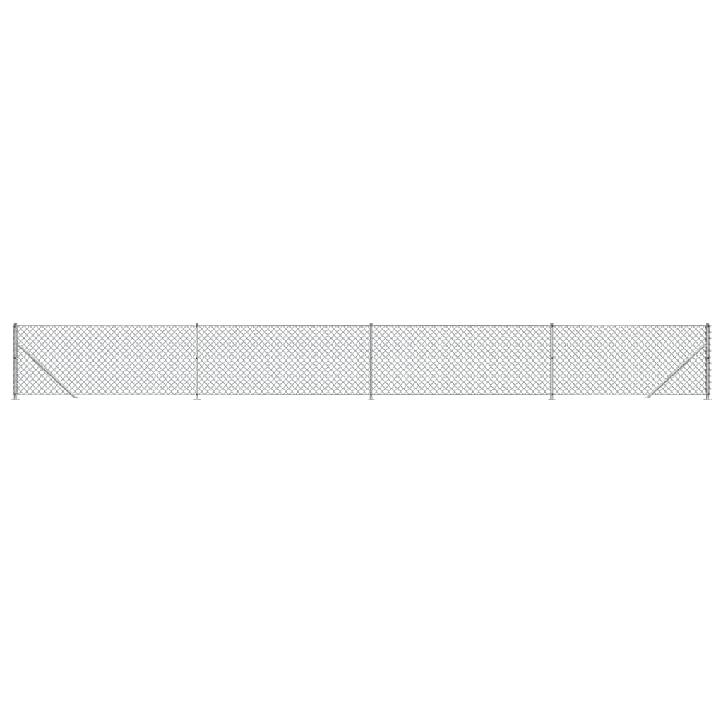 Vidaxl Mesh -staket med flens 1x10 m silverfärgad