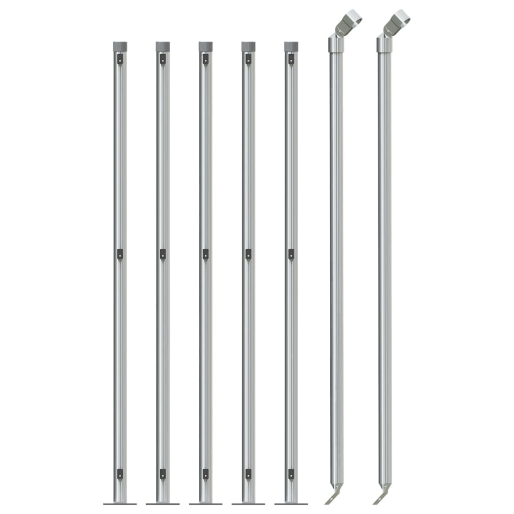 Vidaxl Mesh -staket med flens 1x10 m silverfärgad