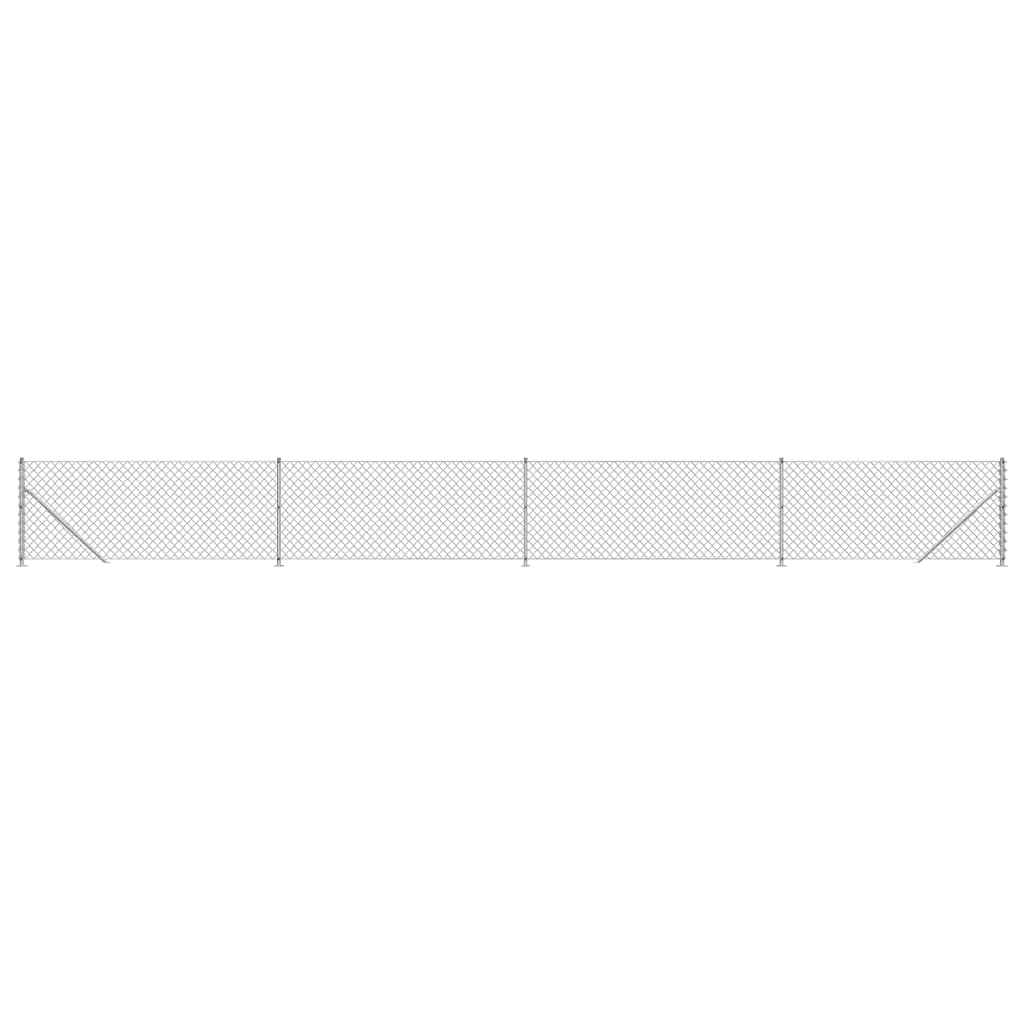 Vidaxl Mesh -staket med fläns 1.1x10 m silverfärgad