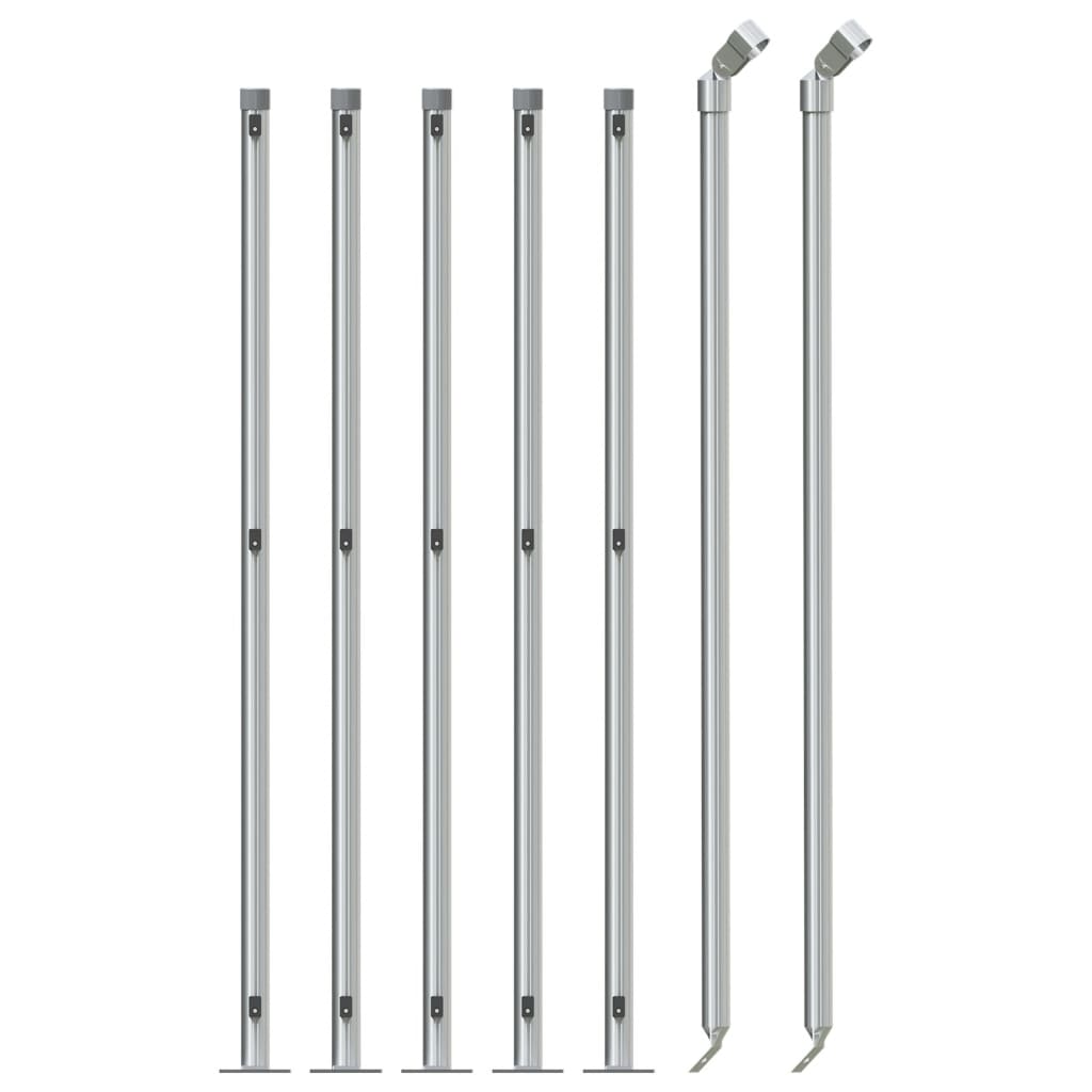 Vidaxl Mesh -staket med fläns 1.1x10 m silverfärgad