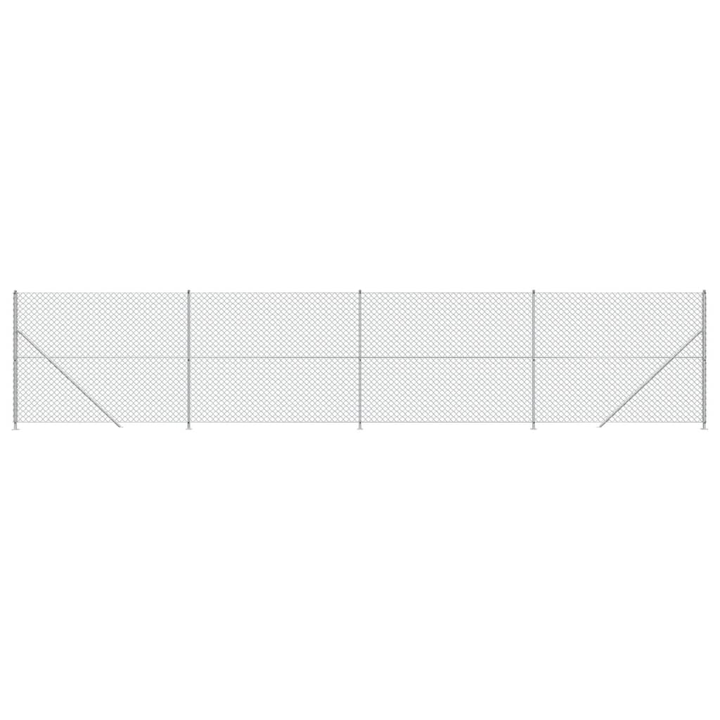Vidaxl Mesh -staket med fläns 1,4x10 m silverfärgad