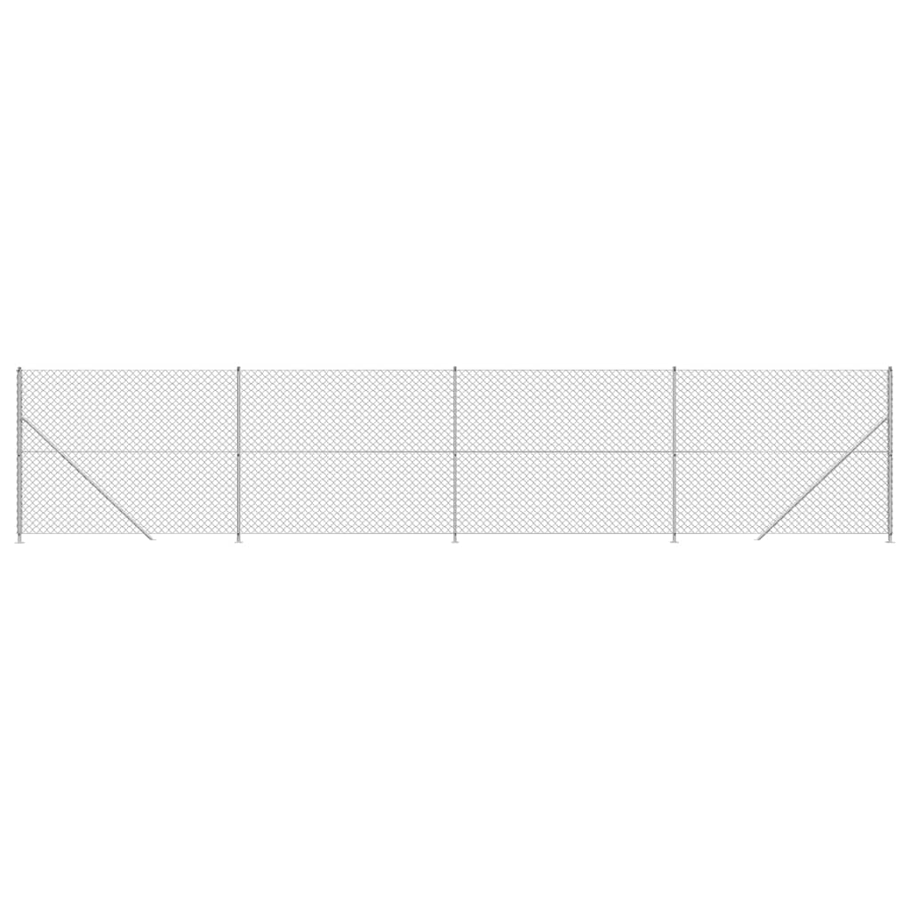 Vidaxl Mesh -staket med fläns 1,6x10 m silverfärgad