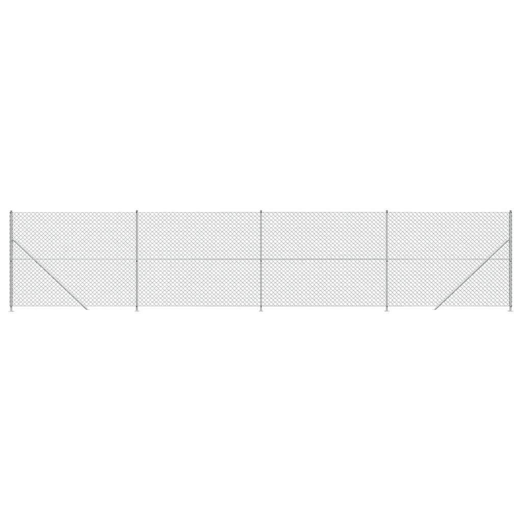 Vidaxl mesh fence with flens 2x10 m silver colored