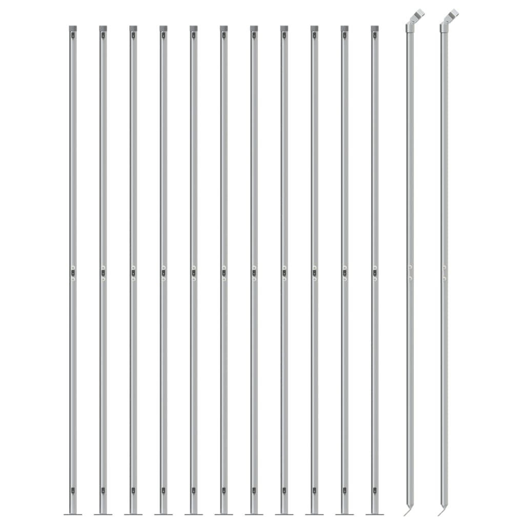 Vidaxl mesh fence with flange 1.4x25 m silver colored