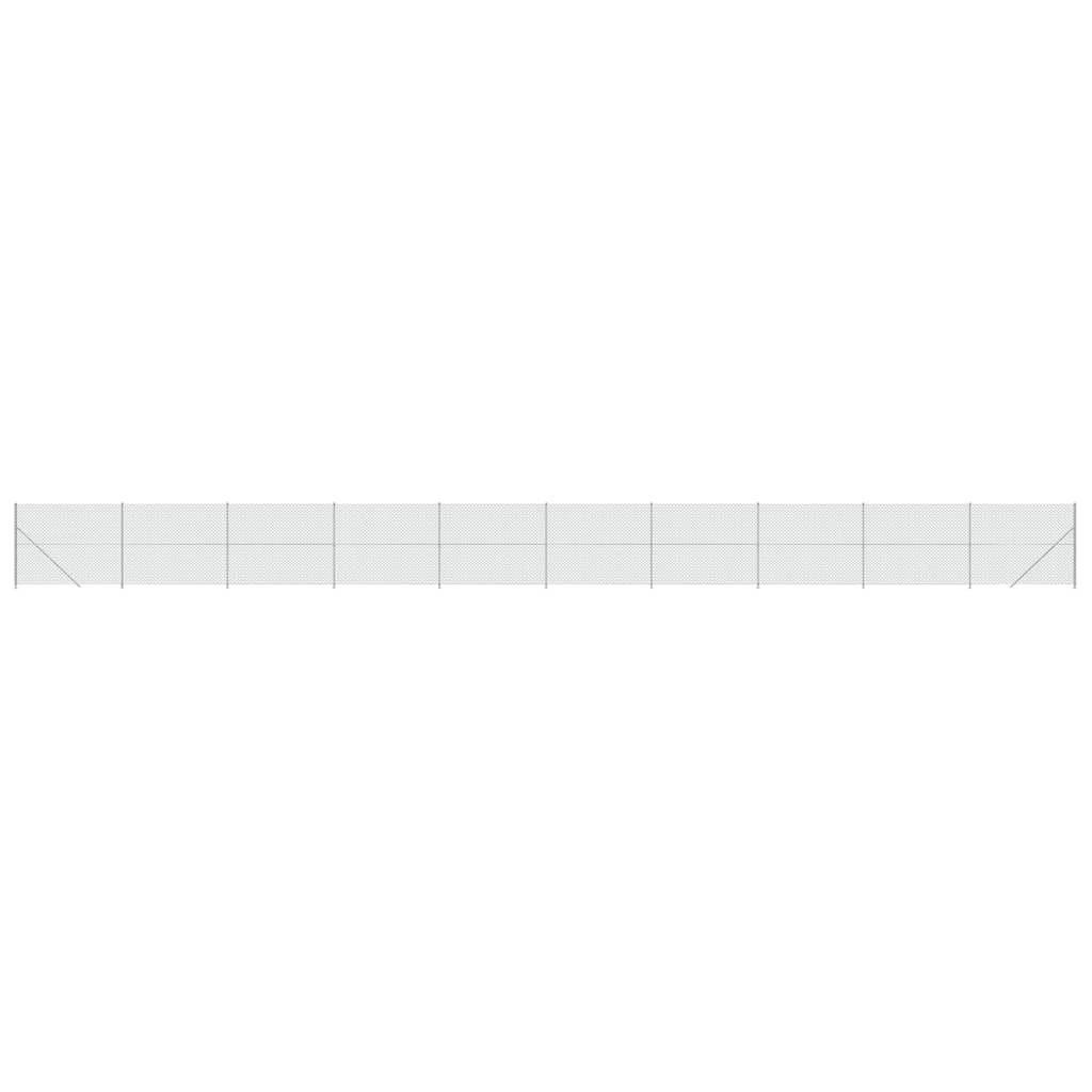 Vidaxl mesh fence with flange 1.8x25 m silver colored
