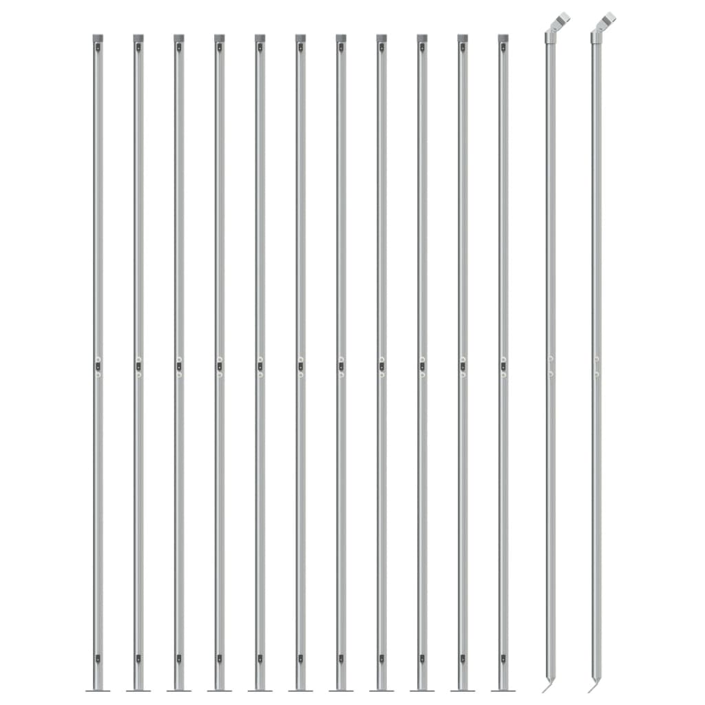Vidaxl mesh fence with flange 2.2x25 m silver colored