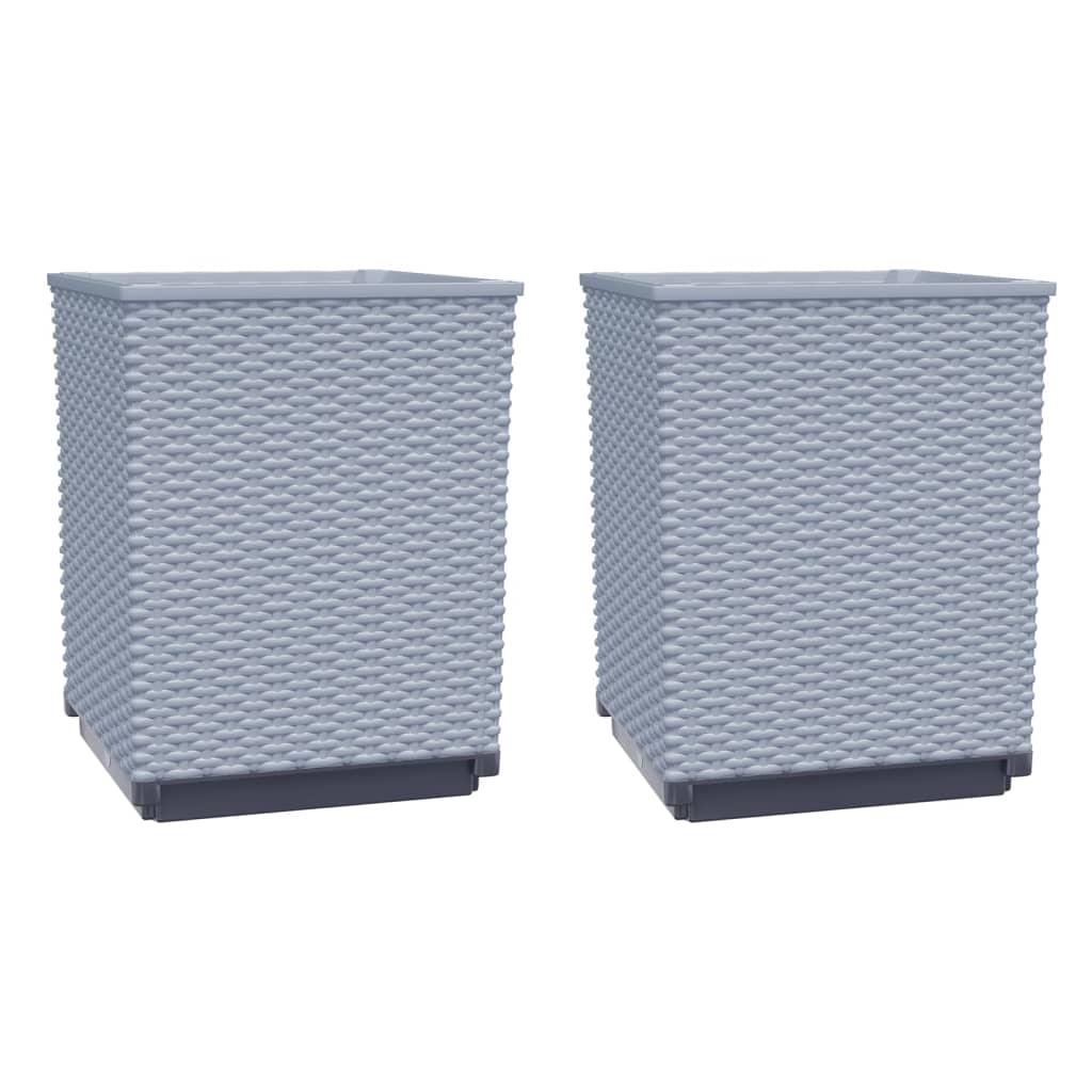 Vidaxl Planters 2 st 30x30x37 cm Polypropene light gray