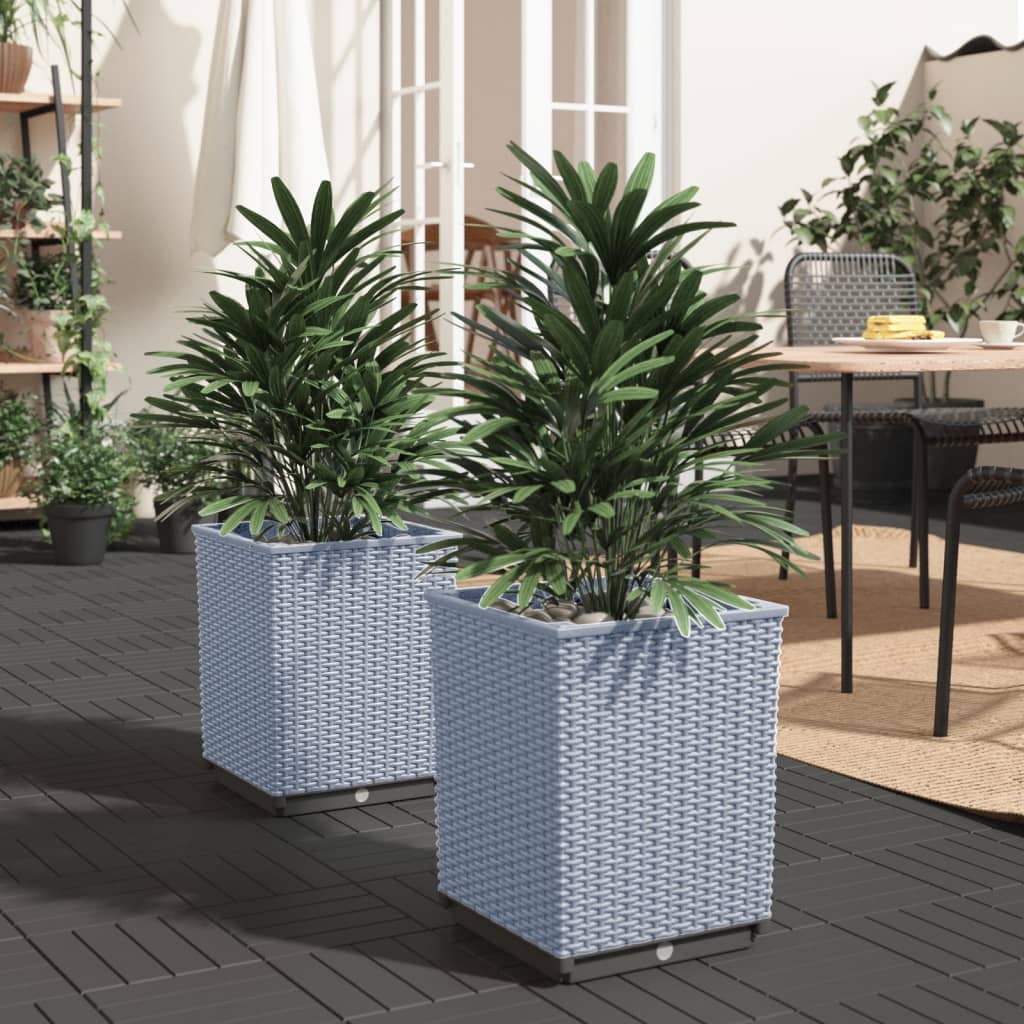 Vidaxl Planters 2 st 30x30x37 cm Polypropene light gray