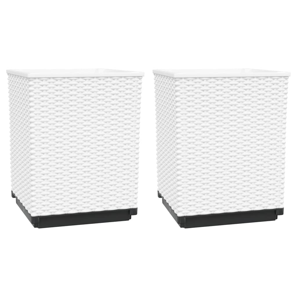Vidaxl Planters 2 St 30x30x37 cm polipropen bela