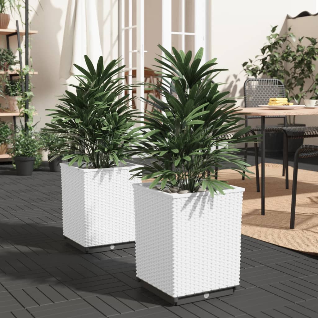 Vidaxl Planters 2 St 30x30x37 cm polipropen bela