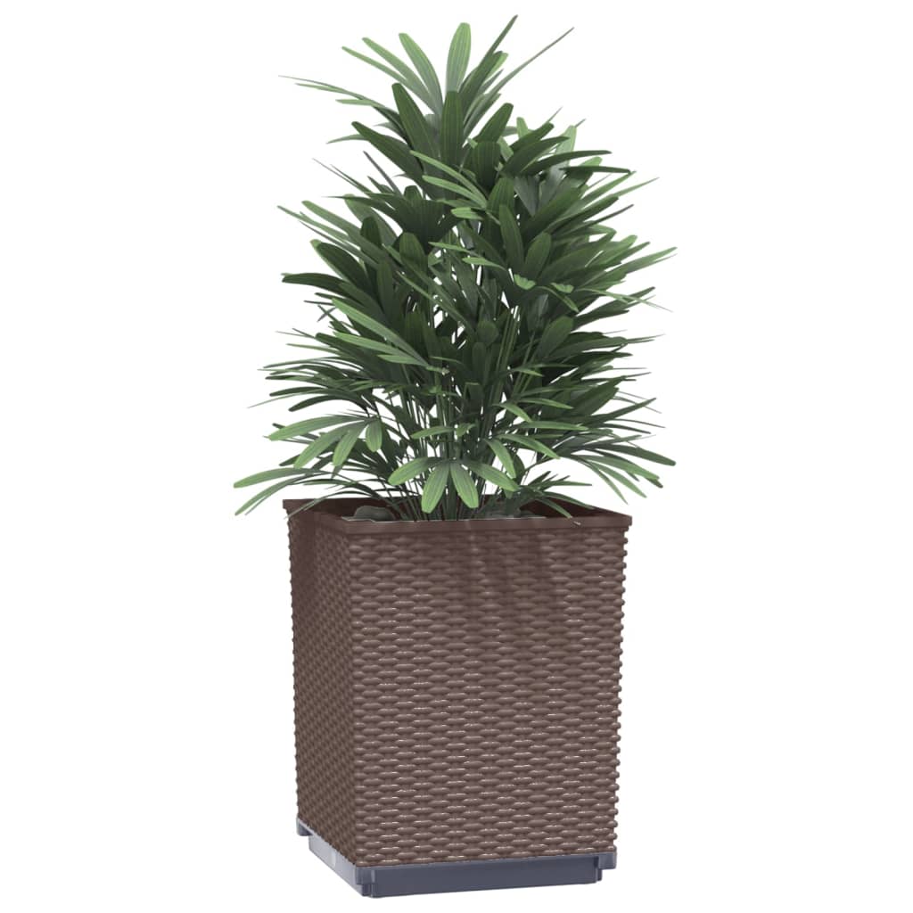 Vidaxl Planters 2 St 30x30x37 cm Polipropen rjava