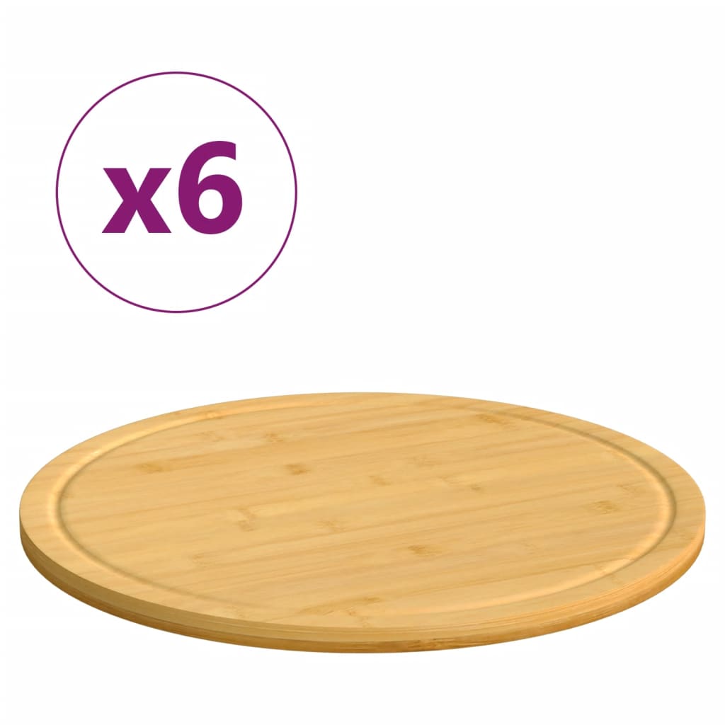 Płytki tnące vidaxl 6 szt. Ø30x1,5 cm bambus