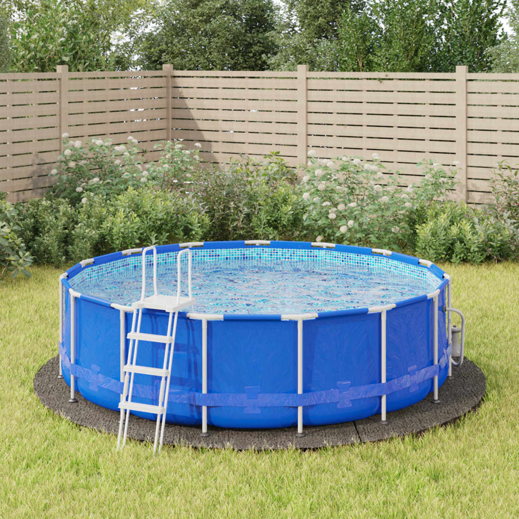 Vidaxl Pool terreno Ø396 cm poliestere geotessile grigio chiaro