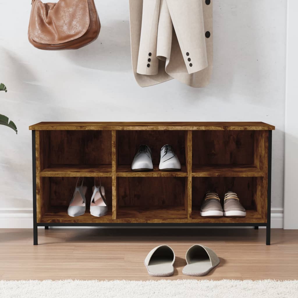 VidaXL shoe cabinet 100x35x50 cm Properted Wood Smoked Oak colored