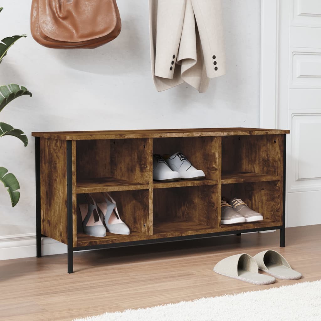 VidaXL shoe cabinet 100x35x50 cm Properted Wood Smoked Oak colored