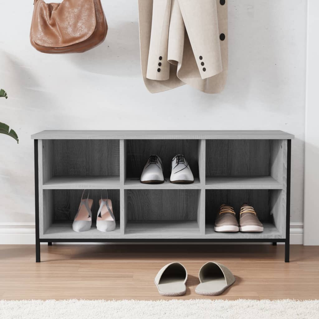 Vidaxl Shoe Cabinet 100x35x50 cm Properted Wood Grey Sonoma Oak Color