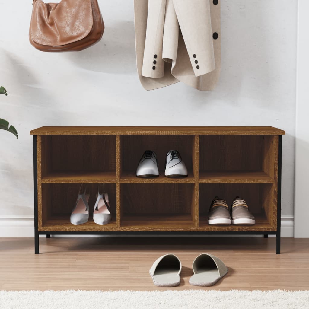 Vidaxl Cabinet da scarpe 100x35x50 cm Colore in rovere marrone in legno