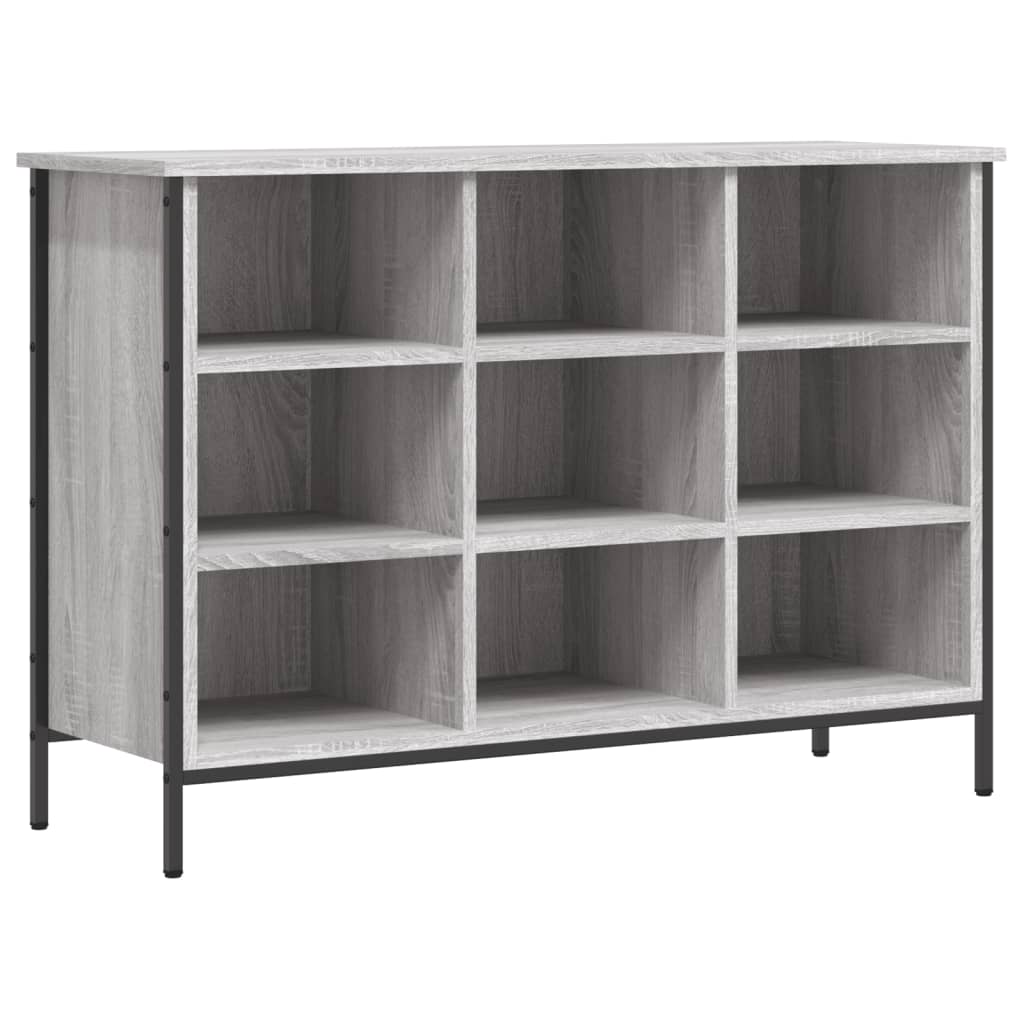 Vidaxl Cabinet da scarpe 100x35x70 cm Colore in rovere Sonoma in legno Grigio
