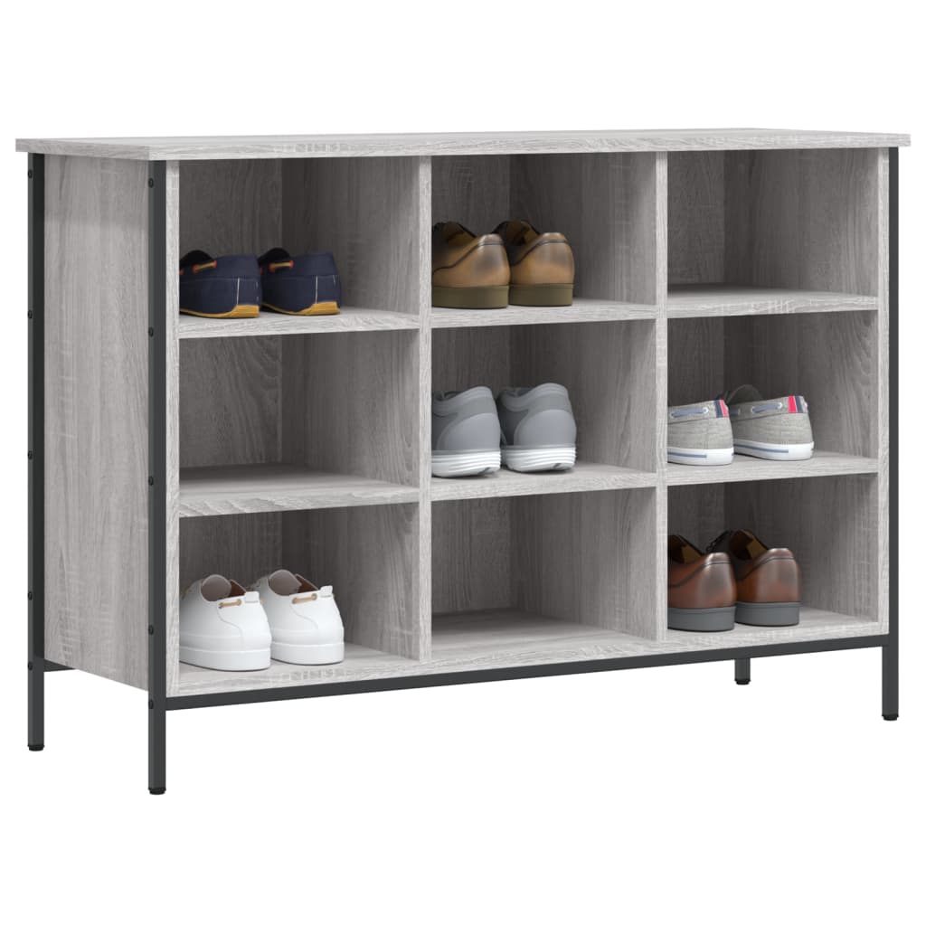 Vidaxl Cabinet da scarpe 100x35x70 cm Colore in rovere Sonoma in legno Grigio