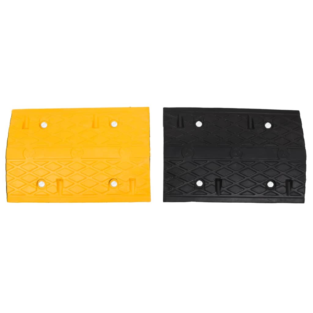 Vidaxl hitrostni izboklini 4 pcs 97x32,5x4 cm gumijasta rumena in črna