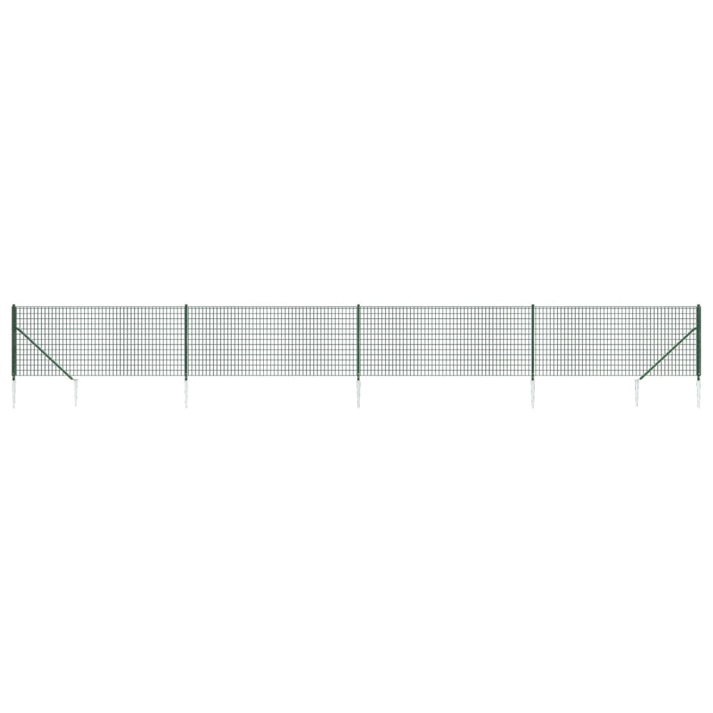 Vidaxl Drahtgitter FET mit Erdanker 1,1 x 10 m Grün