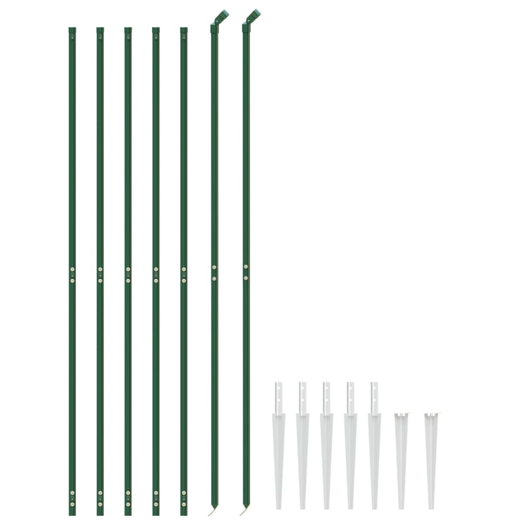 FET de malla de alambre de Vidaxl con anclajes de tierra 1.6x10 m verde