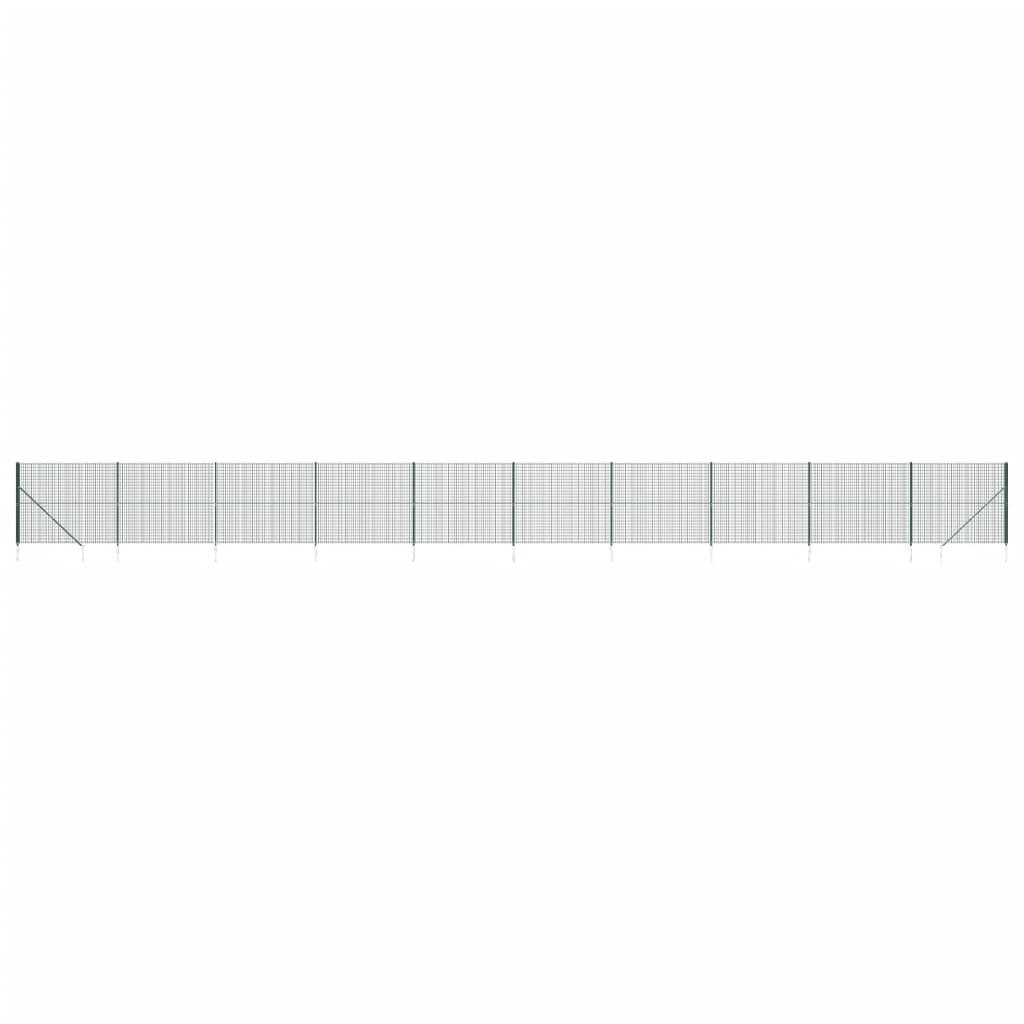 Vidaxl Wire mesh fet with ground anchors 2.2x25 m green