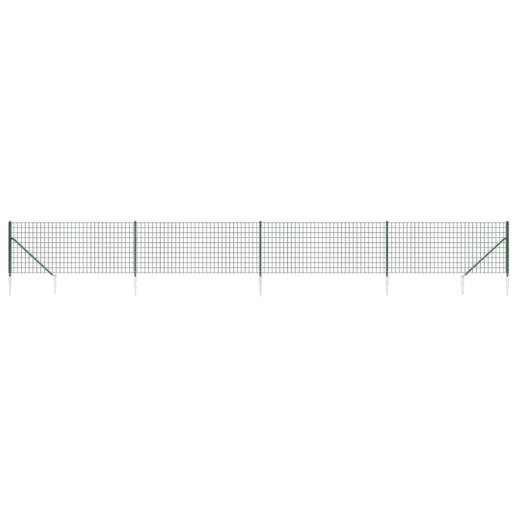 Vidaxl Drahtgitter FET mit Bodenanker 0,8 x 10 m Grün