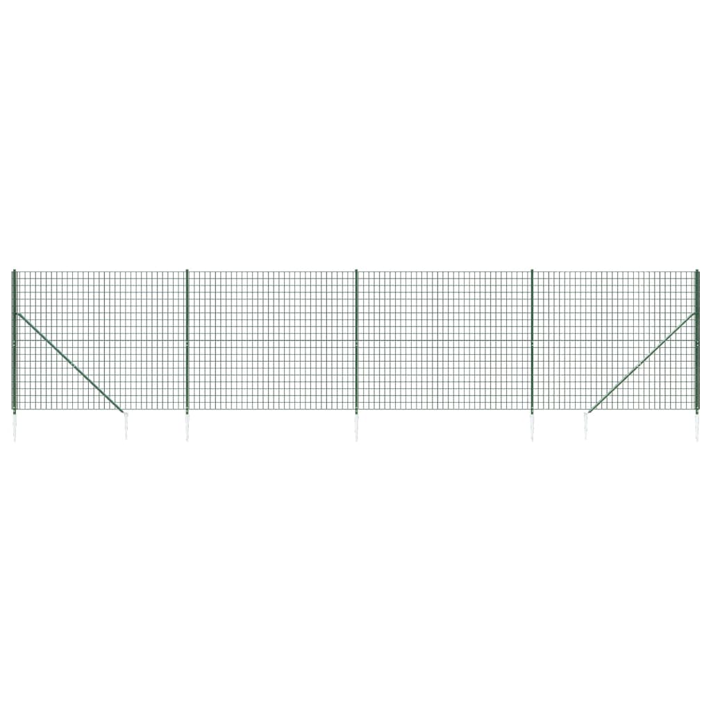 Vidaxl Drahtgitter FET mit Erdanker 1,4x10 m Grün